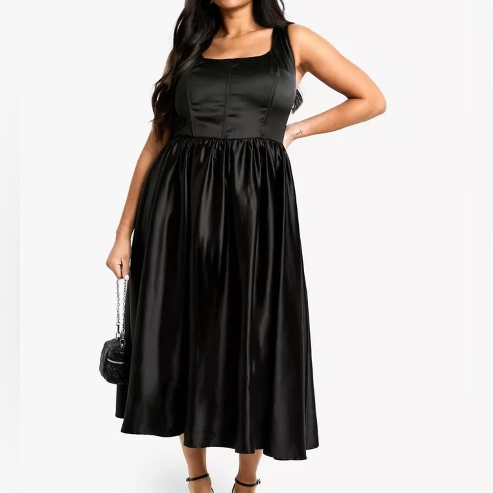 Black Satin Bodice Dress